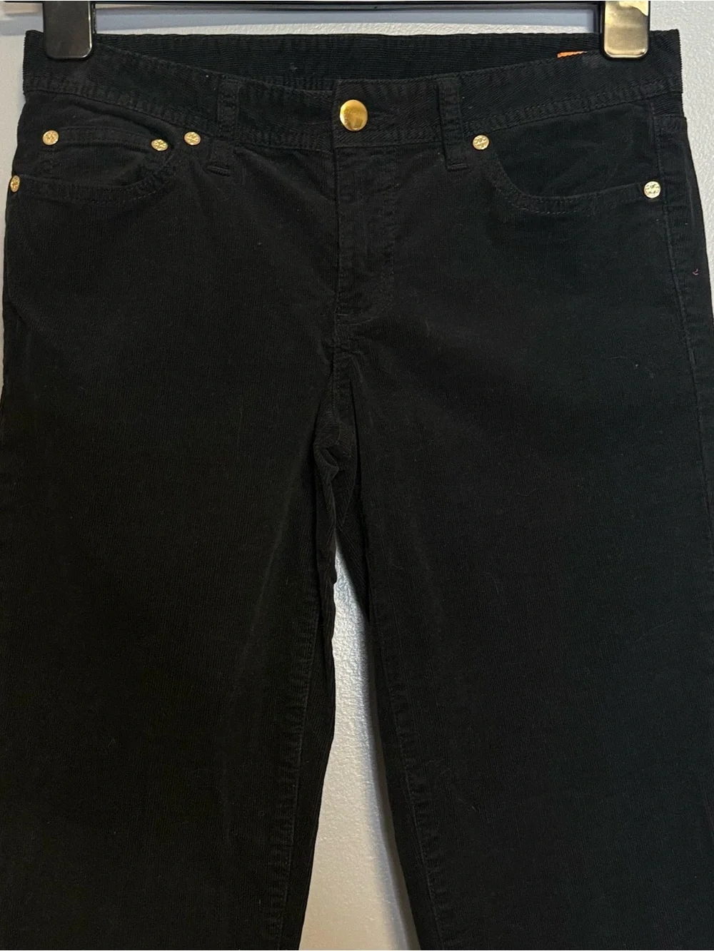 Tory Burch Black Corduroy Super Skinny Jeans 28
